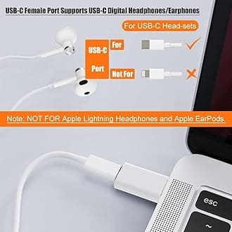 LMUBOY USB-C Female to USB-A Male Adapter (2 Pack, 1 White & 1 Black), Compat...