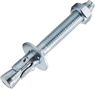 3/8" x 3-3/4" Wedge Anchor, for Cement and Concrete only, zinc-Plated Carbon Steel Screws and lag Bolts （ 100 pcs