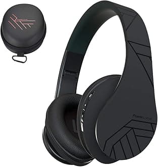 – PowerLocus Bluetooth Over-Ear Headphones, Wireless Stereo Foldable Headphones Wireless and Wired Headsets with Built-in Mic, Micro SD/TF, FM for iPhone/Samsung/iPad/PC - Black