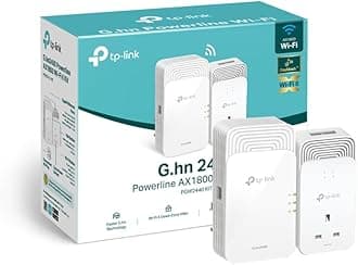 TP-Link PGW2440 KIT Advanced Protocol G.hn2400 Powerline Adapter, AX1800Mbps WiFi 6 Internet Booster KIT, Extra Power Socket, 2+1 Gigabit Ethernet Ports, 8K Streaming & Gaming, Plug & Play