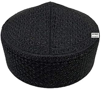 ISLMIC Cap Pakistani TOPI NAMAZ TOPI Muslim PARYER Cap Black