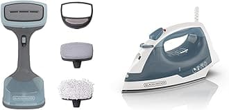 BLACK+DECKER Advanced Handheld Steamer, Gray/Blue + BLACK+DECKER IR40V Textile Iron
