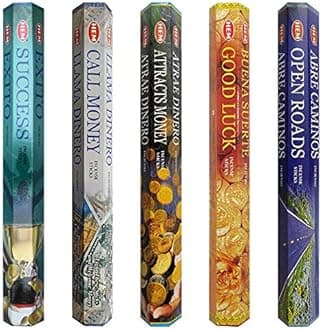Hem Incense Sticks Variety Pack #5 Incense Stick Holder with 5 Values and Success Themed Fragrance