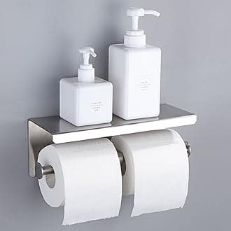 WXVOVXW Toilet Paper Holder, 2 Rolls, Toilet Paper Holder, Toilet with Shelf, 2 Paper Rolls with Shelves, Includes Shelves for Smartphones and Accessories, Thick Rolls, No Core, Compatible with Easy
