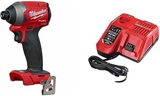 Milwaukee 4933464087 M18FID2-0 18V Impact Driver GEN 2 Body Only - Black-Red & M12-18FC M12-M18 Multi Fast Charger, 230 V, One Size
