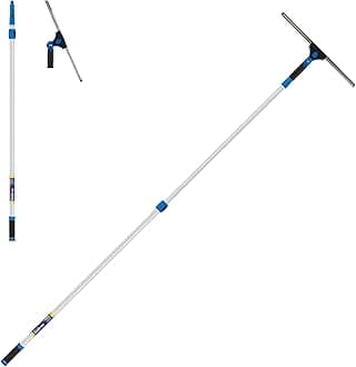 Professional 18" Grip Swivel Window and Glass Squeegee with 8' Connect & Clean Pole