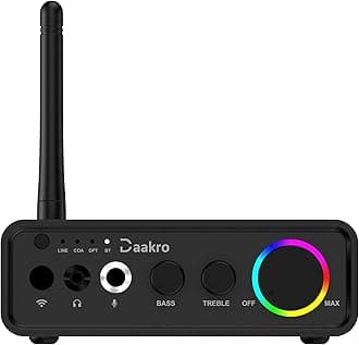 M19-BT Amplifier Stereo Receiver,100Wx2 HiFi Class D Amp,Mini 2 Channel Digital Home Audio Component,Headphone Amp w/RCA/Optical/Coaxial/Mic Input for Passive Speaker with DC 24V Power Adapter