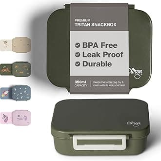 3 Compartments Kids Snack Box Luxurious Green Design, Compact and Adventure Ready Seal, Easy for Little Hands, Excellent for Nursery and School