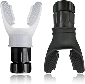 2 pcs Breathing Trainer, Portable Lung Trainer with Adjustable Resistance, Compact Mouth Breather, Respiratory Muscle Exercise, Detachable for Easy Cleaning - Black+White