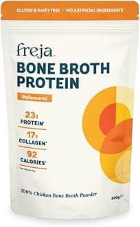 Freja Bone Broth Powder | 100% Natural Collagen & Protein Powder | Free-Range Chicken | Amino Acids & Minerals | Nutrition for Healthy Gut, Joints, Skin, Hair & Nails | 300g (15 Servings)
