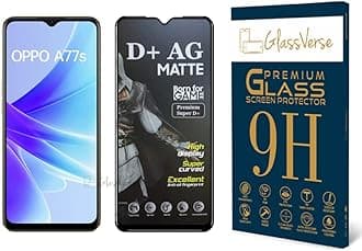 D+ Matte Tempered Glass With 18H Hardness For Oppo A77S Smartphone(Pack Of 1) With Free Installation Kit Full Screen Coverage If Received Damaged-6.56 Inch