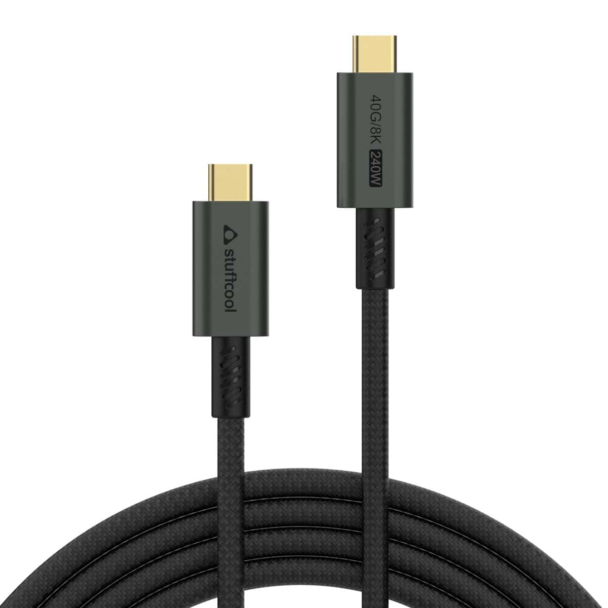 Stuffcool Primus USB 4 Type-C to Type-C Cable with 240W Power and 40Gbps Data with 8K Video Transmission, 1.8M, Black