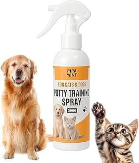Potty Training Spray for Puppies – 200ml Dog potty training spray for indoor and outdoor use. Helps stop marking and positively trains puppies and dogs to go in the right spot. One size, pack of 1.