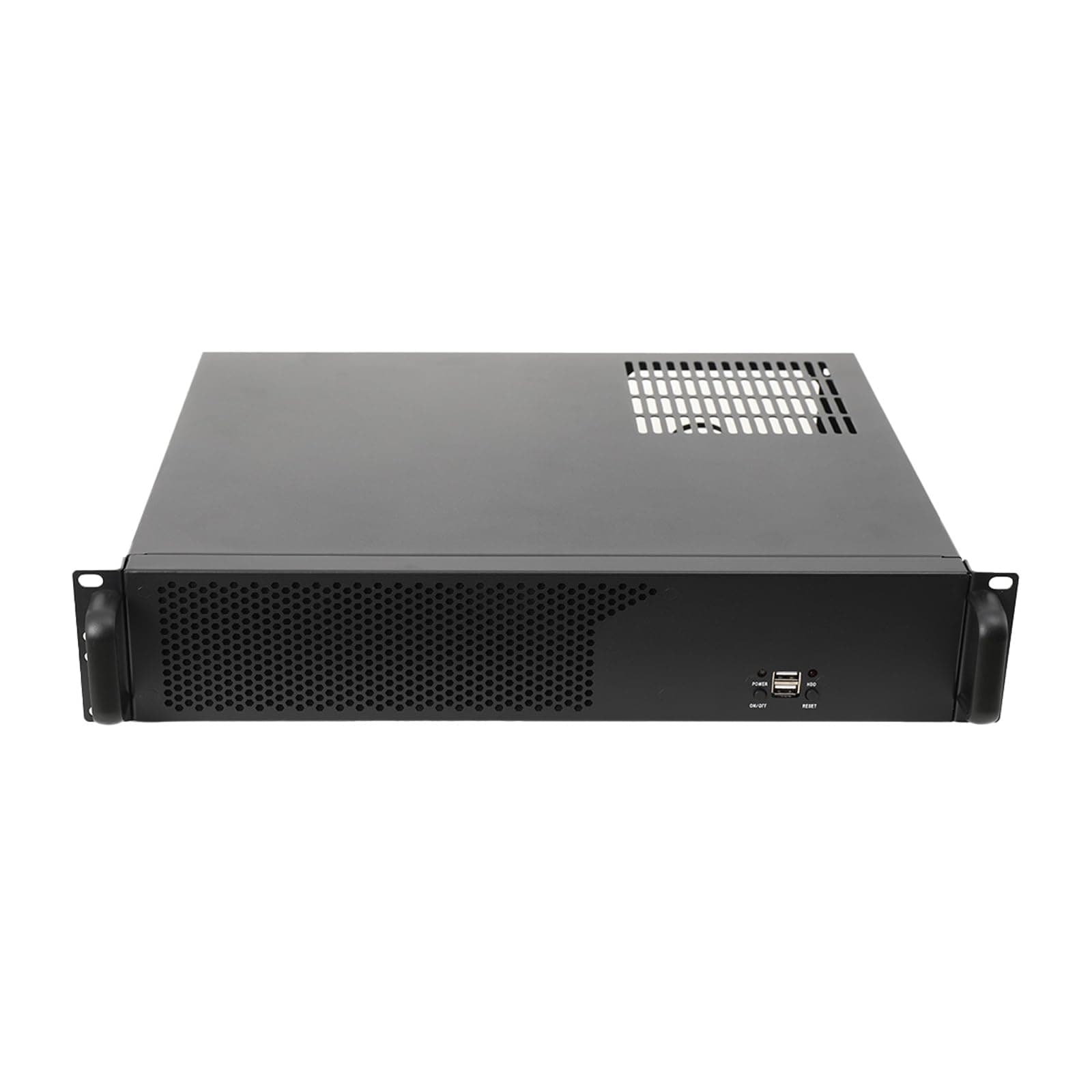 Server Case 2U, Server Chassis with 3X3.5 HDD, Rack Mount PC Case with 2 Fans, 4 x PCI Slot 2U Rack Case, 2U Rack Drawer for Network & Studio