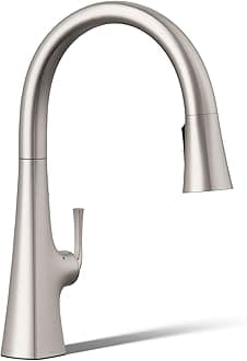 K-22068-WB-VS Graze Touchless Smart Voice Control, Kitchen Sink Faucet Konnect, Vibrant Stainless