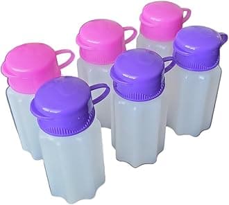 Handy Housewares Spill-Proof Flip-Lid Mini Salt & Pepper Shakers | Compact Durable Plastic Travel Spice Dispenser Set for Lunch Bags, Camping & Outdoor Cooking | Pink and Purple (3 Pair)