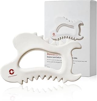 meditherapy SOKSAL GUASHA (161G X 1P), Face Yoga Tool, Body Massage Tool, Facial Scraping Massage Tool, Guasha Board, face Lift, Muscle Relief Massage Board,Gua Sha, Handmade Ceramic Gua Sha