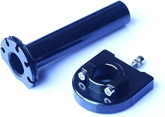 Yibid Motorcycle 7/8" Handlebar Antiskid Rubber Hand Grips and Twist Quick Throttle Tube Lever Control for 22MM Bar Ducati BMW Racer Bobber Clubman Custom Sport Street Bike Light Brown