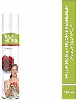 POUR HOME Red Rose Room Air Freshener Spray - 220ML | Long-Lasting Fragrance - Reduces Odours - Suitable for Home & Office