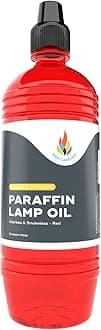 The Dreidel Company Liquid Paraffin Lamp Oil - Half-Liter (500mL) - Smokeless, Odorless, Ultra Clean Burning Fuel for Indoor and Outdoor Use (Red)