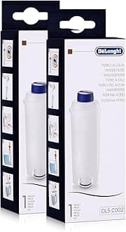 DELONGHI DLS C002 Water Filter (Pack of 2) - Improves Taste, Removes Scale & Extends Machine Life