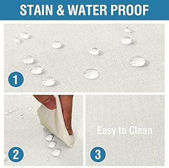 Linen Textured Table Cloths Rectangle 60 x 84 Inch Premium Solid Tablecloth Spill-Proof Waterproof Table Cover for Dining Buffet Feature Extra Soft and Thick Fabric Wrinkle Free, Ivory