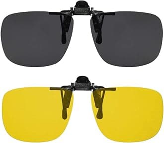 Clip On Sunglasses Flip Up Polarized Sunglasses Clip onto Eyeglasses Over Prescription Glasses Case Included