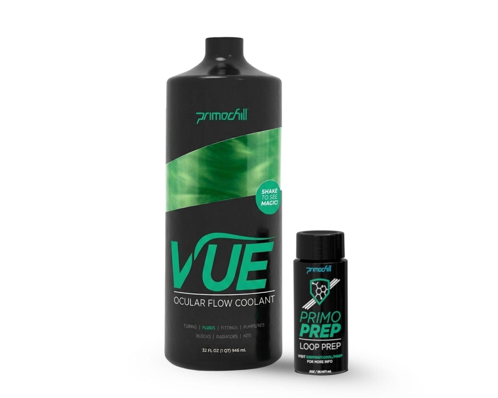 Vue - Computer WaterCooling Coolant, Visual Flow, Solid/Non-Transparent, Full Protection, PrimoPrep Included, Proudly Made in The USA - UV Green