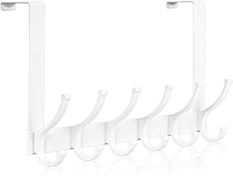 Over The Door Hooks, Door Hanger Hooks for Hanging, Over The Doors Towel Racks for Bathroom, Coat Rack Dorm Essentials (1Pack, White, Fit 1-3/4" Doors)