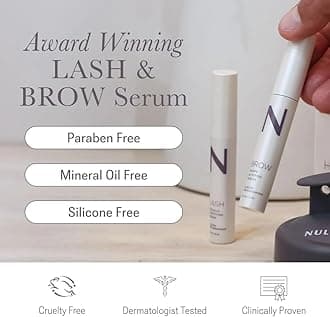 NULASTIN Eyelash Serum & Brow Serum - Lash & Brow Dual System - Eyebrow & Eyelash Enhancing Serums with Keratin & Peptides for Fuller Looking Lashes & Brows (2 Count, 0.1 Fl Oz Each)