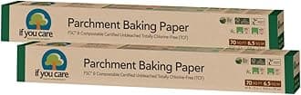 Parchment Baking Paper 70 Sq Ft Roll, Unbleached, Chlorine Free, Greaseproof, Silicone Coated, Standard Size, Fits 13 Inch Pans (Pack of 2)