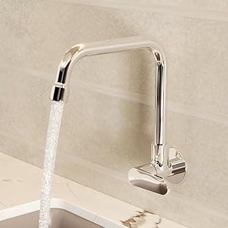 Kohler Beam Kitchen Faucet | Wall Mounted Kitchen Sink Tap | Cold-Only Single Lever Faucet with 360° Swivel | Water Saving Aerated Flow | Polished Chrome Finish | 10 Years Warranty