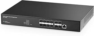 Binardat 12 Port 10 Gigabit Managed Switch, Support 1G and 10G SFP+ Module, 240Gbps Bandwidth, L3 Web/CLI Managed, Metal Fiber Network Switch