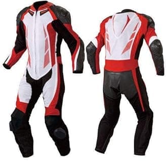 MATAGEAR Motorcycle New Red/White One piece Track Racing Suit CE Approved Protection (SM)