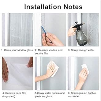 Stained Glass Church Style Decorative Privacy Window Film Static Cling No Adhesive Heat Control Glass Sticker for Home Office W16.5 x H55.1(42x140cm)