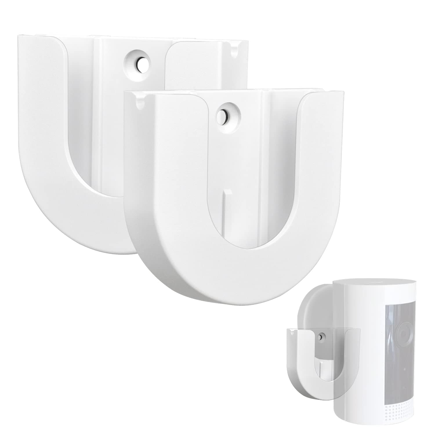 Wall Bracket for Ring Indoor Cam, Adhesive Mount Base Built in with Strong Tape, White Camera Accessories Wall Mount Bracket Holder, 2-Pack, Camera Not Included