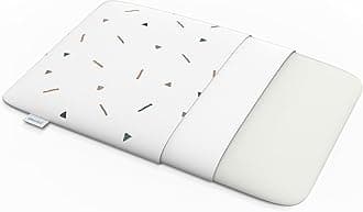 Cherilo Memory Foam Pillow for Kids & Toddlers, Baby Sleeping Pillow for Neck Support Fancy Triangles Pattern - White, Suitable for 1 Year & Above - 20.5" x 11.5" x 2.5"