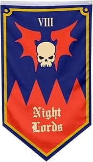 Night Lords Legion Flag 30x50inch Garden house banner Decor Double Stitched Polyester with Brass Grommets (VIII V-Shape)