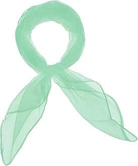 Basic Sense Plain Square Chiffon Neck Scarf For Lady Retro 50s Light Weight