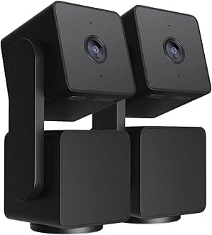 Cam Pan v3 Indoor/Outdoor IP65-Rated 1080p Pan/Tilt/Zoom Wi-Fi Smart Home Security Camera with Color Night Vision, 2-Way Audio, Compatible with Alexa & Google Assistant, Black, 2-Pack