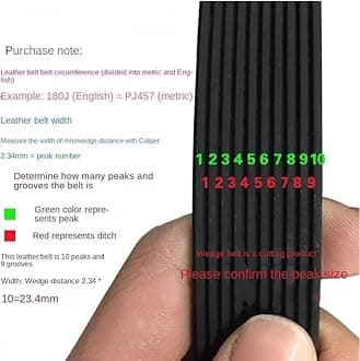 Transmission Belt 220J-PJ559 225J-PJ572 237J PJ602 Poly V-belts Ribbed For Treadmill For Fitness For Washing Machine Motor Drive Belts Drive V-Belt(224J-PJ568,1PC_4RIBS)