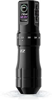 Wireless Tattoo Machine - 6 Strokes 2.0, 2.4, 2.8, 3.3, 3.7, 4.2mm Bluetooth Tattoo Machine Pen with OLED Digital Display 1600mAh Battery Power Tattoo Gun (P3 Pro Gloss Black)