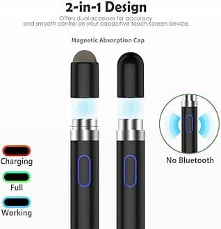 Active Stylus Pen for Touch Screens,Dual Pen Tips for iOS & Android Drawing & Writing,High Precise Digital Pencil for Apple iPhone 16/15/14/13/12/11/X/8,iPad Air/Pro/Mini,Phone/Tablet/Sam-sung/K-indle