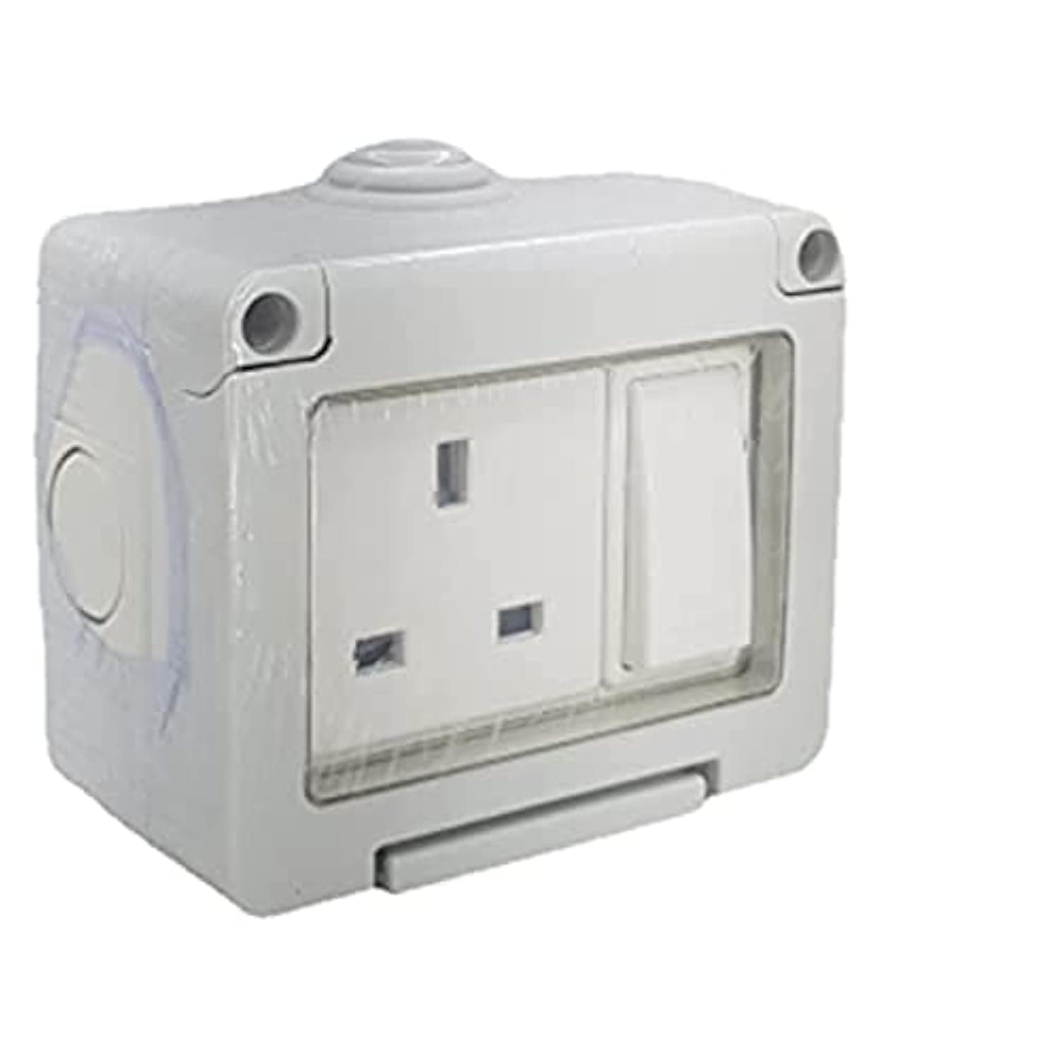 Outdoor Waterproof Weatherproof Switch Socket IP55 Grey (SINGLE SOCKET UK-13A)