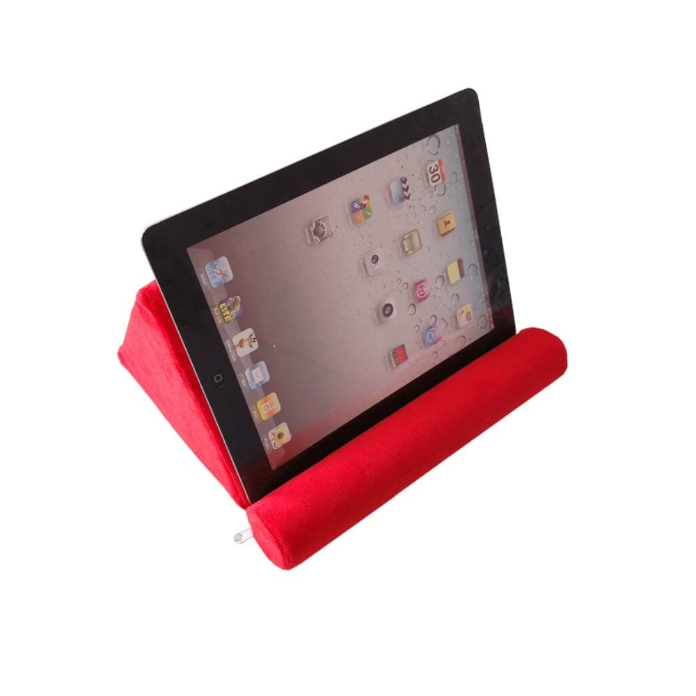 Kaptin Tablet Pillow, Mini Tablet Computer Holder Sofa, Reading Stand, Tablet Stand, Desktop Stand Holder for Tablet, Pad, Book, Magazines (Red)