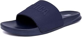 Nautica Men's Open Toe Slide Sandals - Comfortable Indoor & Outdoor Shower Slippers