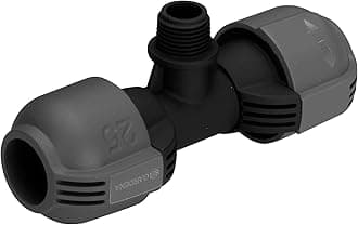 GARDENA Sprinklersystem T-Joint male thread: Connecting piece within the run of the pipe in pop-up sprinkler systems, 25 mm x 1/2 Inch male thread, Quick&Easy connection technology (2786-20)