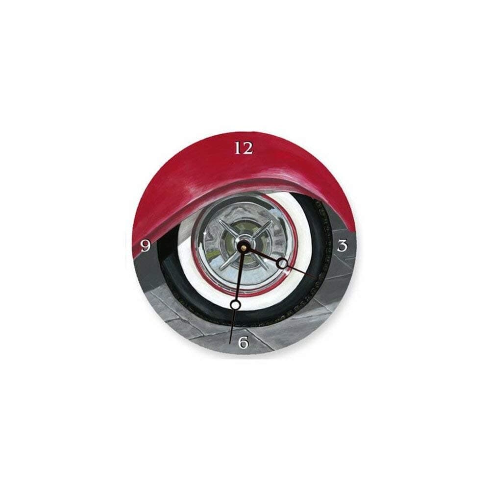 White Wall Tire Round Clock Size: 18"