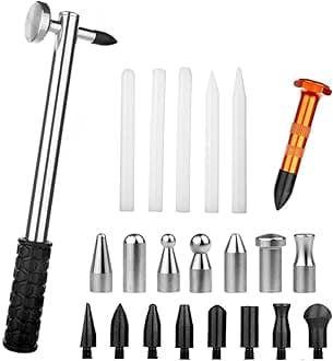 LadyRosian Dent Repair 22PCS Tools Paintless Dent Repair Hammer with Knock Down Head Tap Tools Set for Car Dent Removal