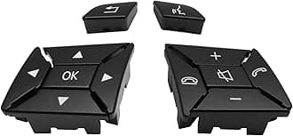 Jaronx Compatible with Mercedes Benz Steering Wheel Buttons Replacement A B W246/C Class W204/E W207 W212/GLK X204/CLA W117/CLS W218/SLK SLC W172, Steering Wheel Button Cover for Mercedes Benz(Black)